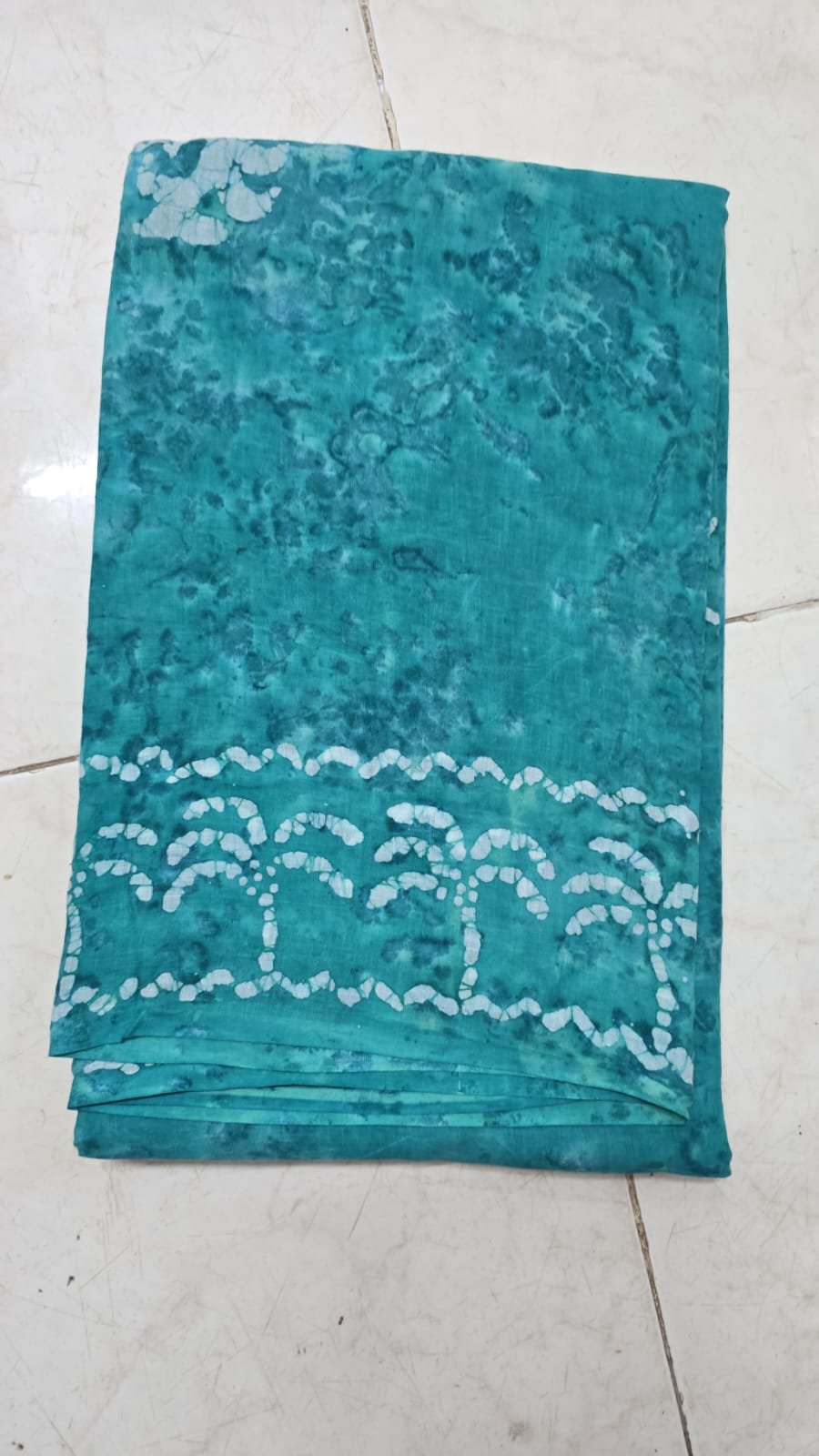 Blue Batik print saree