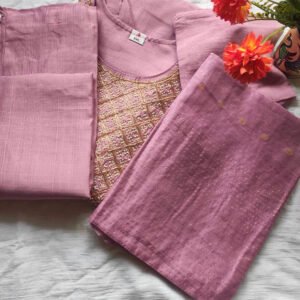 3 Piece Kurti Set Pink Purple