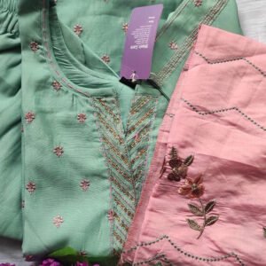 3 Piece Kurti Set Pista Green