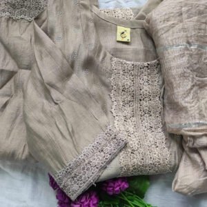 3 Piece Kurti Set Grey