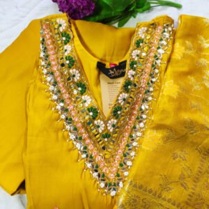 3 Piece Kurti Set Yellow